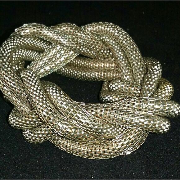 Vintage Knot Stretch Bracelet Gold Silver - Picture 2 of 3